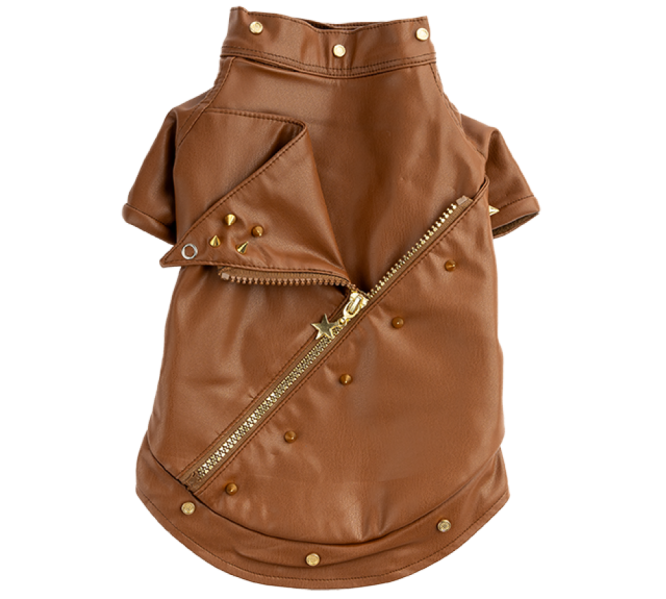 SIRT FERMUARLI DERİ CEKET KAHVERENGİ